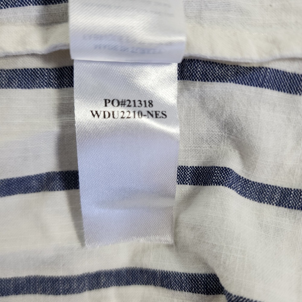 Faherty 100% Cotton Coastal Womens Dress Large Striped Beach Nautical Vacation - Picture 10 of 13